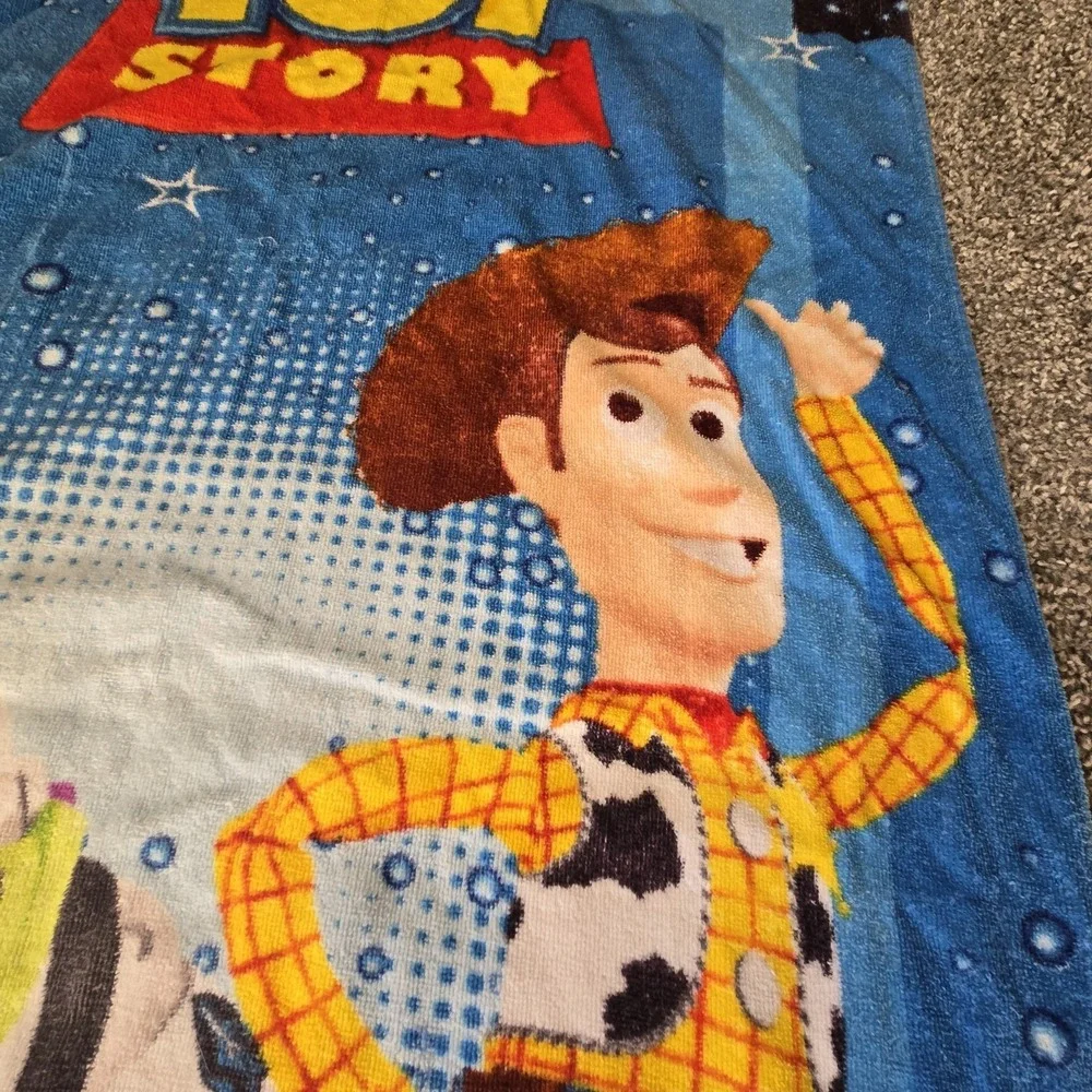 VINTAGE Disney Pixar TOY STORY Beach Towel 30x60 Woody Buzz‎ Lightyear 90s